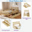 Lit plateforme en bois avec garde-corps et 2 tiroirs de rangement-323029540