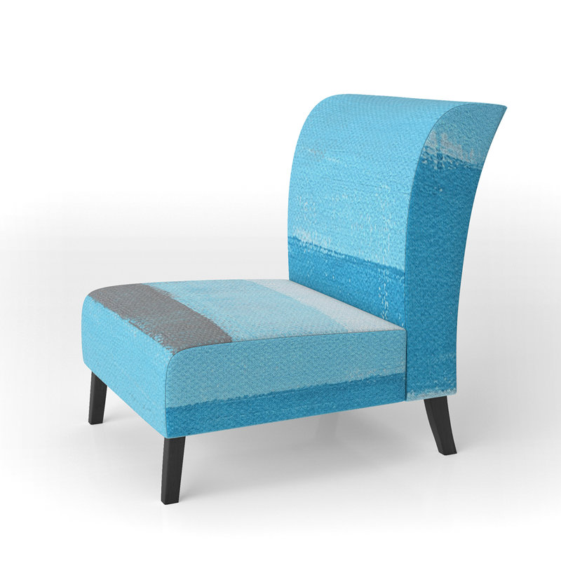 Fauteuil de chambre rembourré «Fredel - Turquoise et gris»