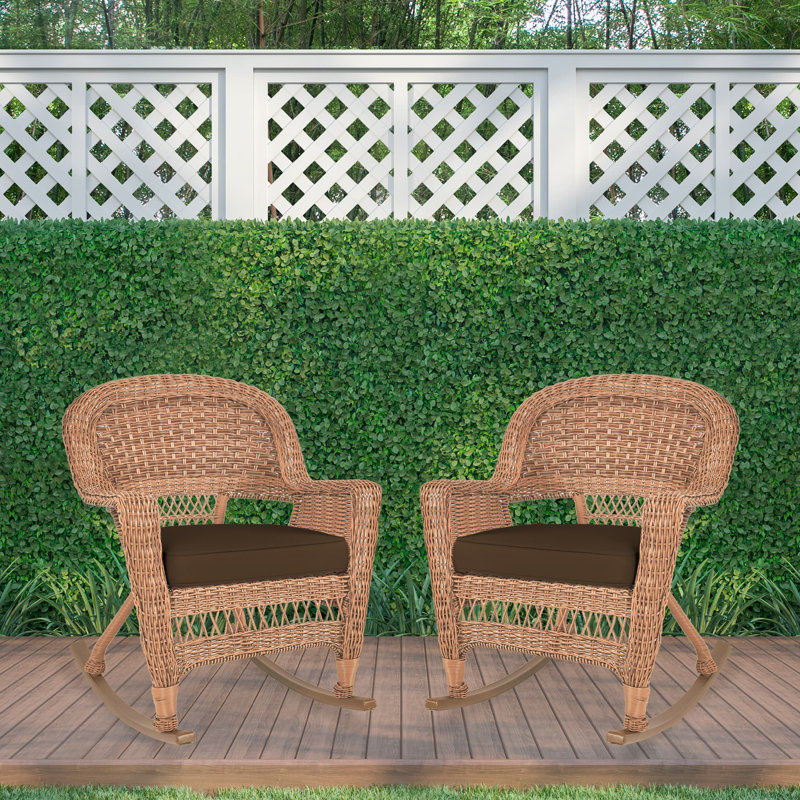 Chaise berçante en osier Raenesha, Miel, Brun