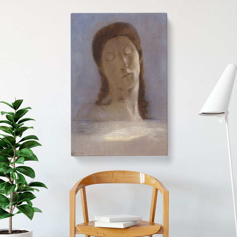 Closed Eyes by Odilon Redon - Wrapped Canvas Painting, 50cm H x 35cm W x 3cm D