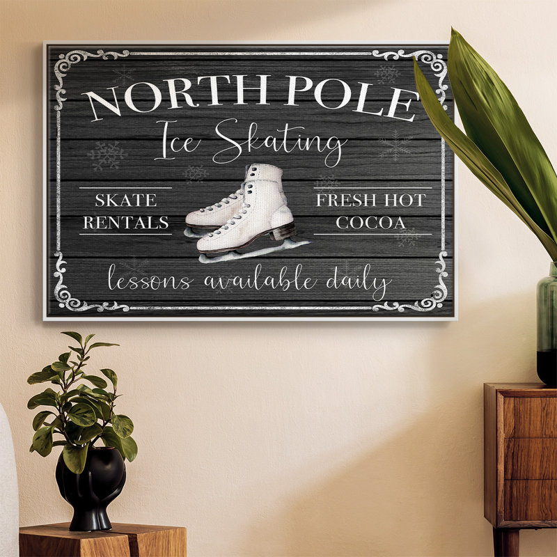 Patin à glace North Pole, H 27 po x l 41 po x P 2 po, Toile avec cadre blanc