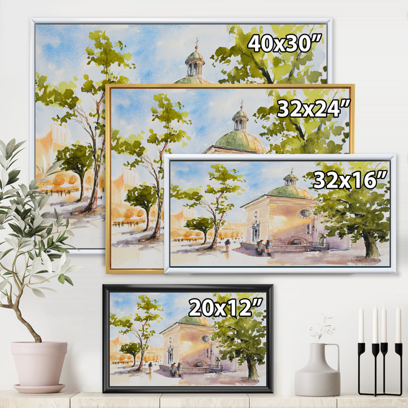 " Rustic Church In The Village ", 12" H x 20" W x 1" D, White