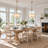 3-Light Drum Pendant Light with Fabric Shade
