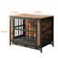 Cage pour animaux 32,8 po avec 2 portes et un plateau coulissant, style rustique brun, pour cage de chien de taille moyenne Repose-pieds réglable Cadre en fer épais-241639320