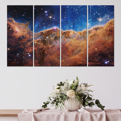 Elegant James Webb Telescope Canvas Print: Deep Space Nebula,4P Wrapped Canvas