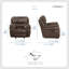 Chaise berçante inclinable moderne et contemporaine en microfibre polie 44,5 po Lineham-296024525-296024524-306192969
