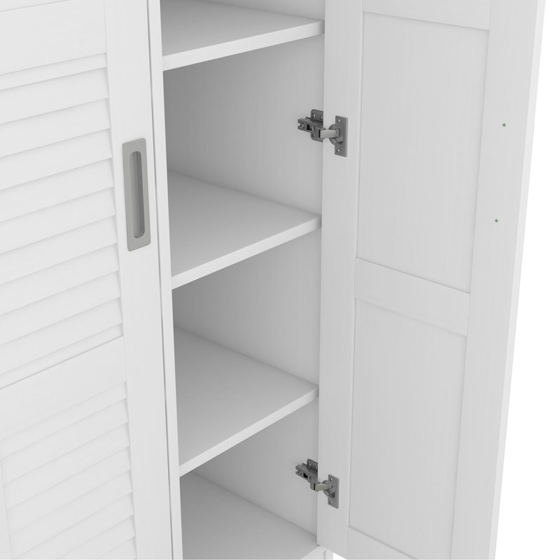 Penderie à 3 portes avec tablettes, blanc