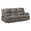 Canapé inclinable 3 places en cuir gris