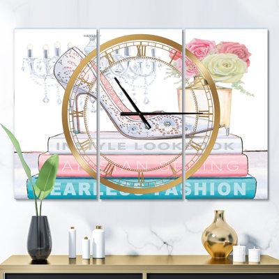 Pink Fashion high heels III - Traditional wall clock