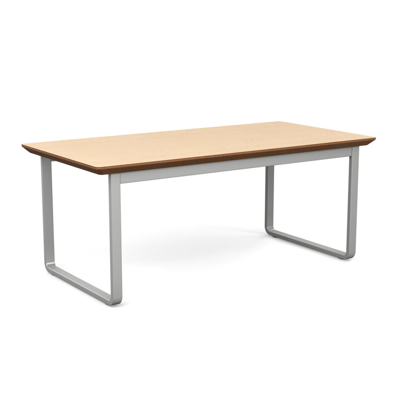 Table basse en métal Gansett, Chêne naturel, Argent
