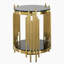 table d'appoint en verre trempé noir double couche table d'angle table d'appoint ronde en acier inoxydable doré pour le salon