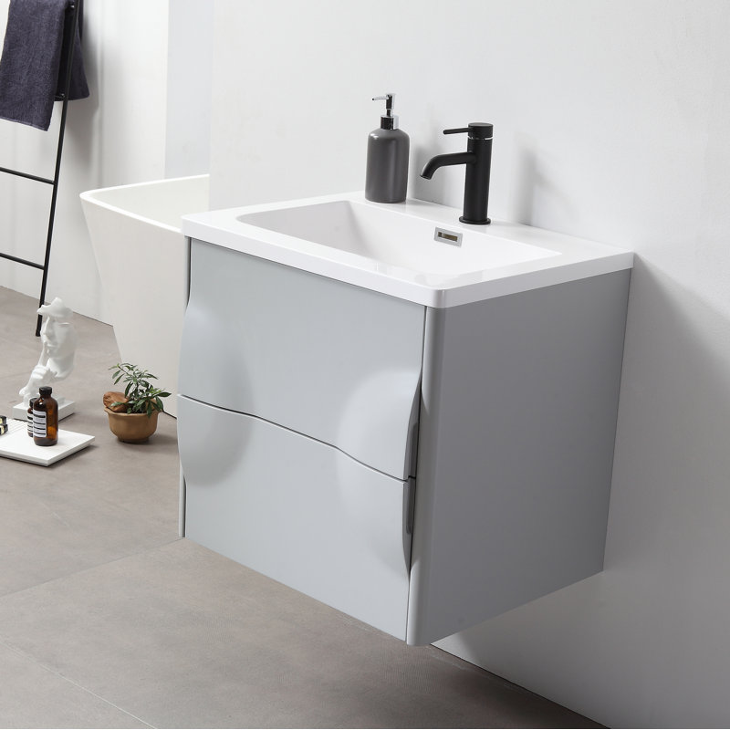 Colmar 24" W Single Wall Mounted Vanity, Light Gray