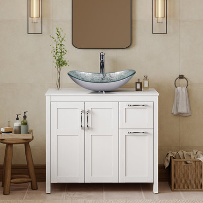 36" Free-Standing Modern Single Bathroom Vanity With Sink