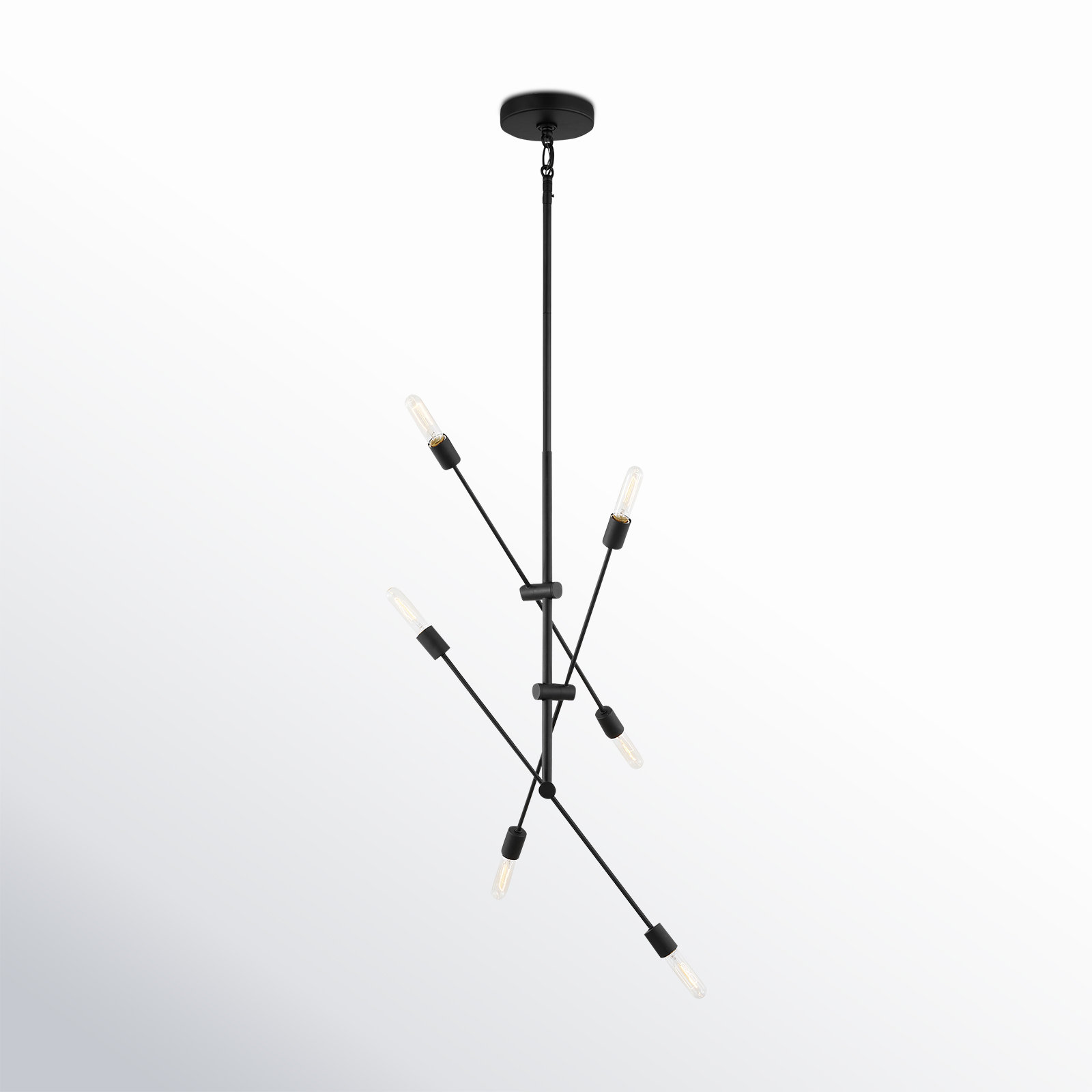Leto 6-Light Chandelier, Midnight Black, 46" H x 40" W x 40" D