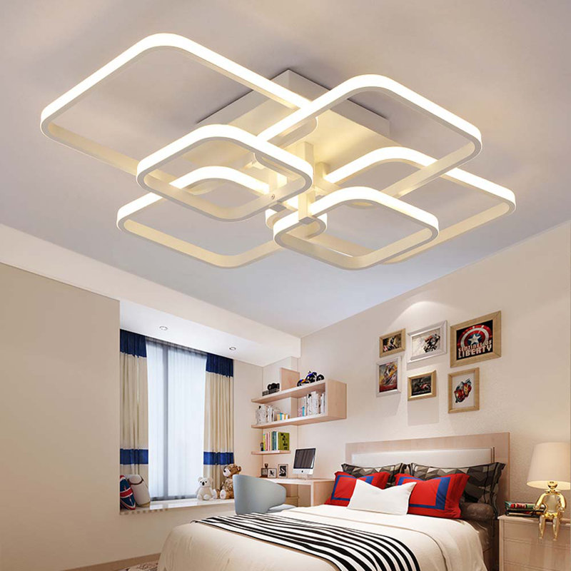 6-Light Led Semi Flush Mount Ceiling Light