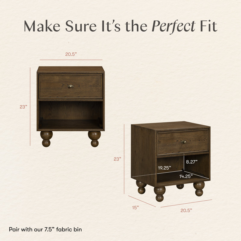 Astre Assembled Nightstand by Nate Berkus, Toffee
