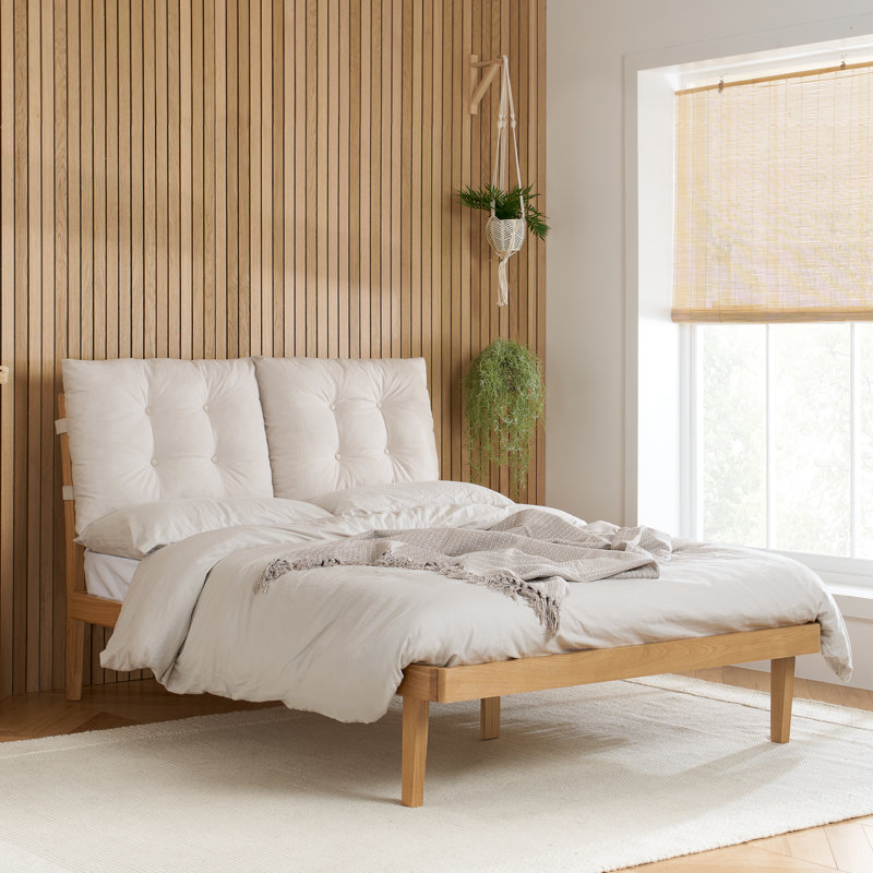 Scander Bed Cream and Oak, King (5')