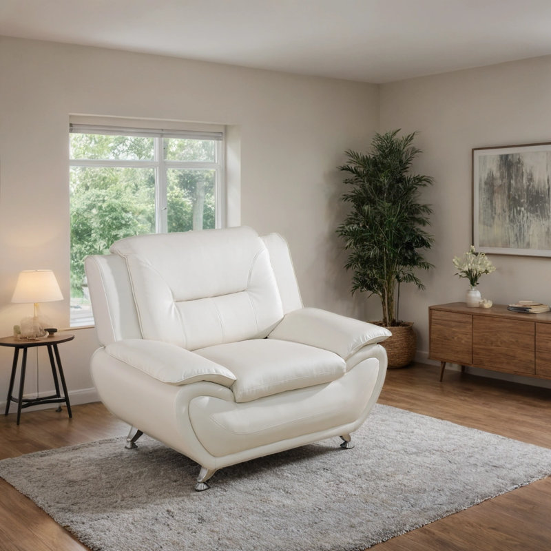 Fauteuil d'appoint 46 po Modern, Ivoire ivoire