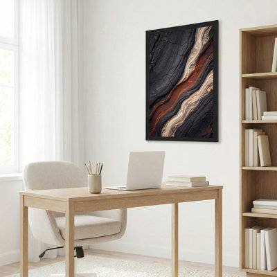 Art texturé sur toile texturé noir et rouille