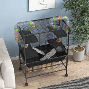 PawHut 18.5" 5 Tier Hamster Cage With Tubes And Tunnels, Small Animal