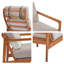 Fauteuil moderne à structure en bois - Design épuré avec coussins de soutien et sangles décoratives-1785753445