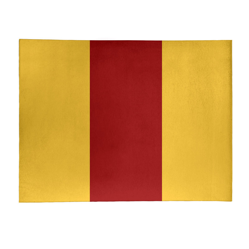 Tapis de zone rouge/jaune, Rectangle 5 pi x 7 pi