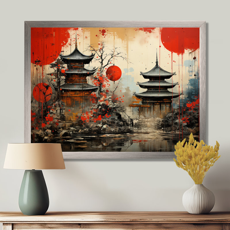 Asian Art Urban Fusion, reproduction d'art sur toile, Cadre flottant érable, H 12 po x l 20 po x P 1 po