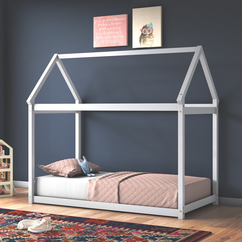 Cadre de maison Thaxton pour lit simple, Blanc