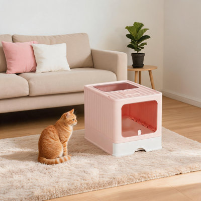 Cat Litter Box with Scoop, Large Covered Litter Box