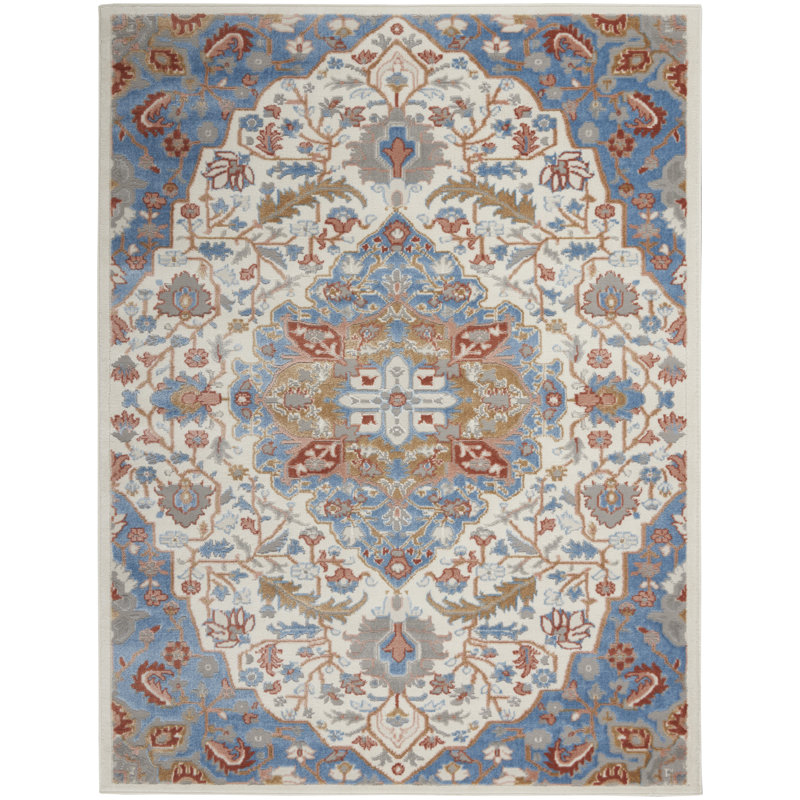 Tapis ivoire traditionnel Rheba, Rectangle 4 pi x 6 pi