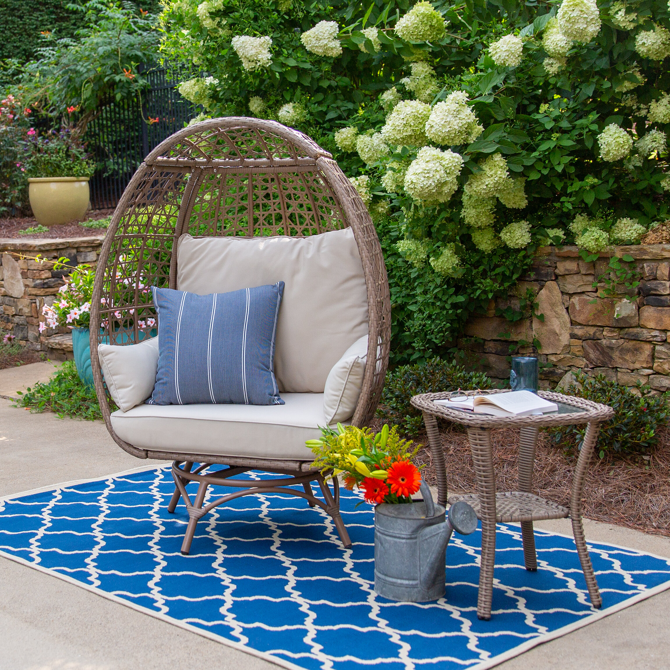 Swivel patio hot sale egg chair