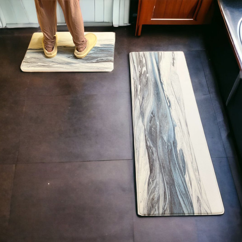 Caisi Geometric Water Resistant Anti-Fatigue Non-Skid Kitchen Mat