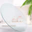 Plateau de table rond en verre trempé - surface transparente de 18,11 po avec bord poli, design transparent polyvalent pour la salle à manger et la présentation