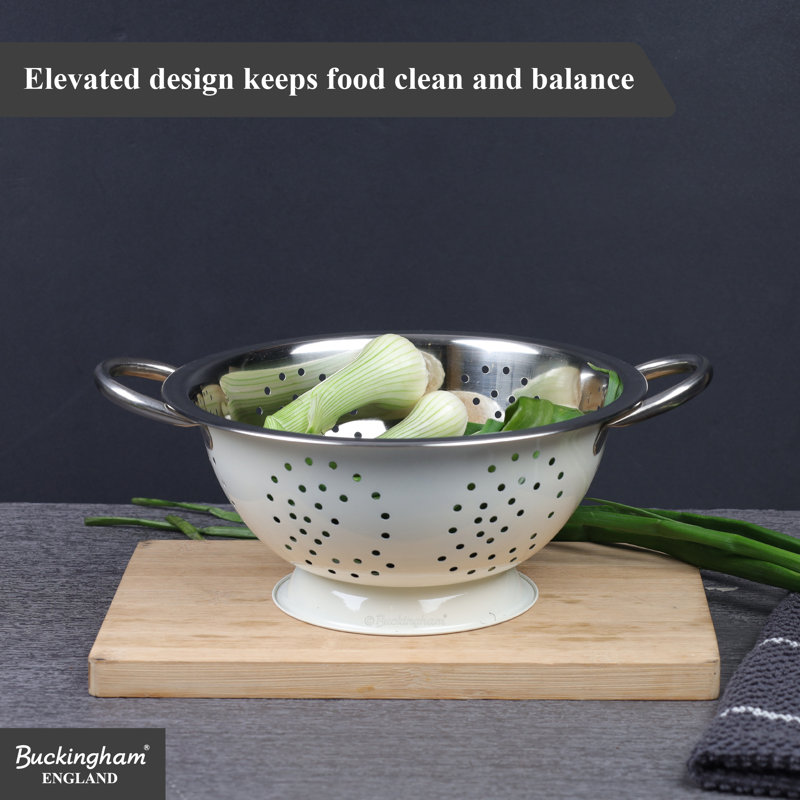 Buckingham Stainless Steel Deep Colander, Cream