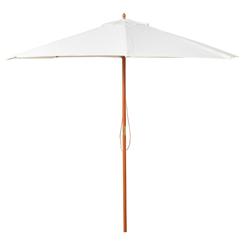Bulkley 2.7M Outdoor Wooden Garden Parasol Sun Shade With Carry Bag, Cream