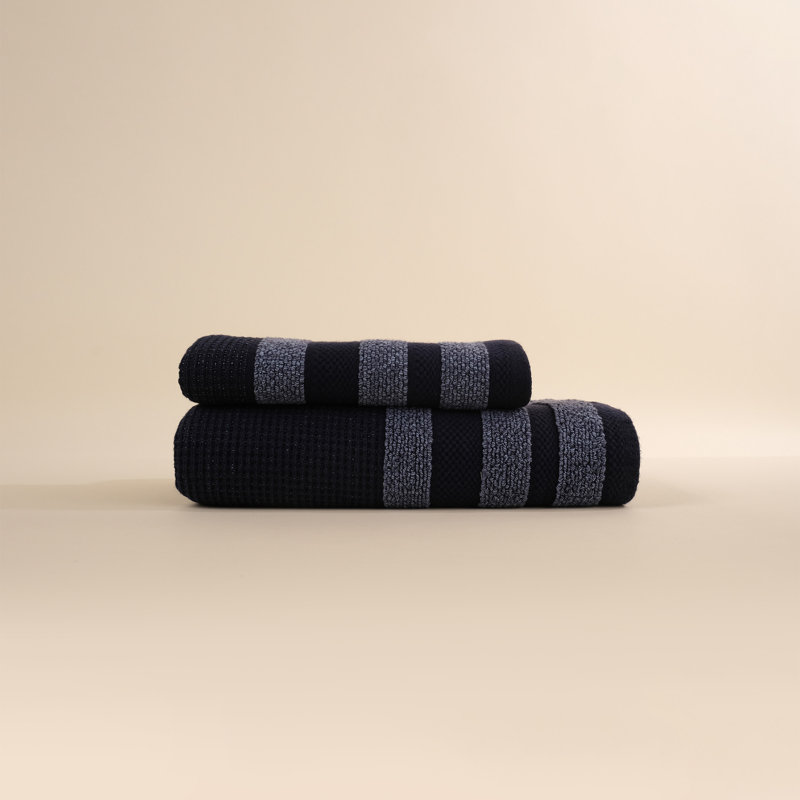Drap de bain 100% coton Caimon, Bleu marine