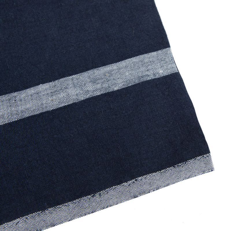 Laundered Linen Square, Indigo/White