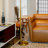 Minimalist Floor Lamp, Slim Standing Light With Neutral Shade For Contemporary Living Room & Bedroom Ambience 110~120V Elara Floor Lamp Gold Outer And White Inner
