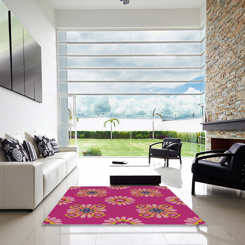 Floral Indoor Rug, Square 3'