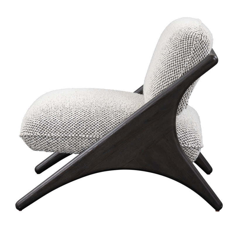 Georgia Accent Chair, Light Gray Polyester, Black