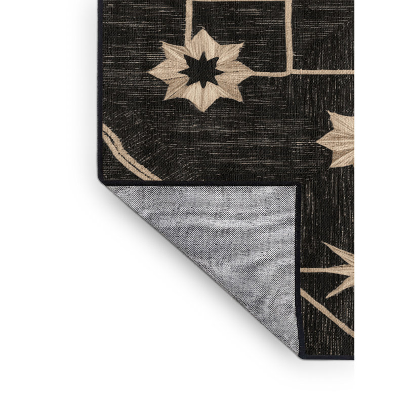 Tapis noir lavable à la machine, Rectangulaire 3 pi x 5 pi