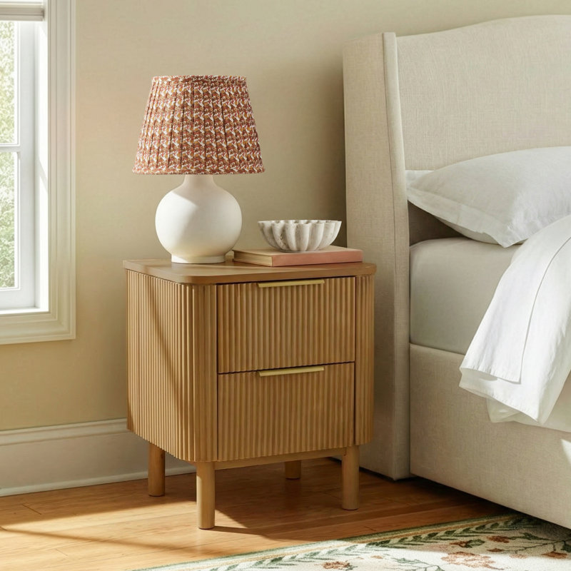 Meliora Nova Reeded 2-Drawer 21" Nightstand,  Reeded Birch