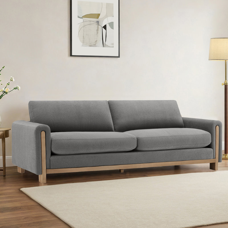 Canapé rembourré 99,2 po Adika, Tissage texturé élite étain Elite