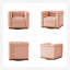 Fauteuil club pivotant carré en cuir véritable Sonika avec cadre en bois massif-644228612