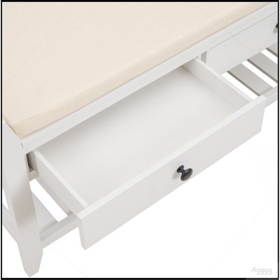Étagère à chaussures TREXM avec siège rembourré et tiroirs, banc de rangement multifonctionnel pour entrée (Espresso)