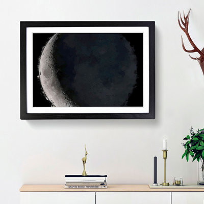 Crescent Moon Shadow in Abstract - Picture Frame Graphic Art Print