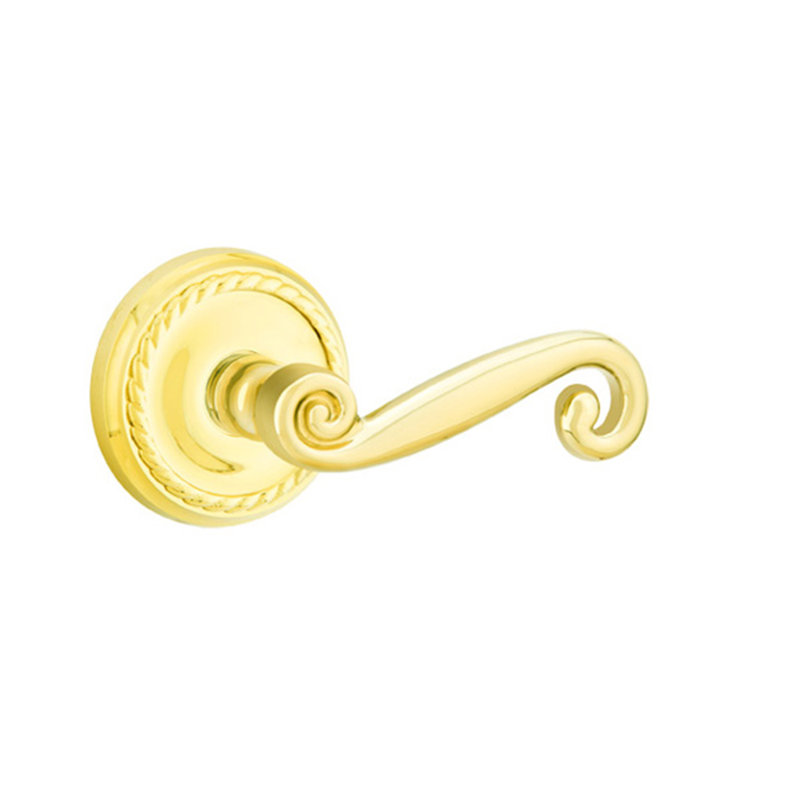 Privacy (Bed & Bath) Door Lever, Right, Bright Brass