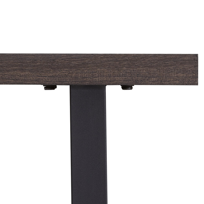 Precilla Metal Base Dining Table, Brown, 75cm H x 140cm L x 80cm W