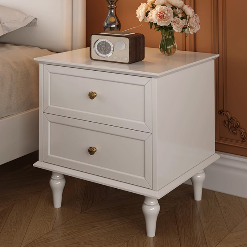 White Bedside Storage Cabinet Premium