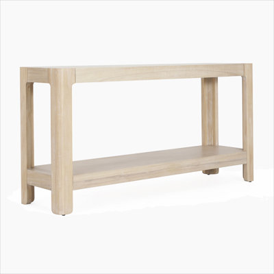 Mirod Modern Farmhouse Console Table With Elegant Minimalist Design, Premium Wood Veneer, Rounded Corners And Sturdy Pine Legs
